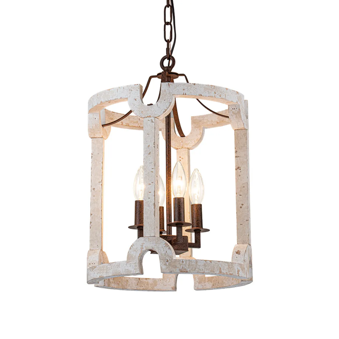 Farmhouse Wood Cylinder Pendant Light