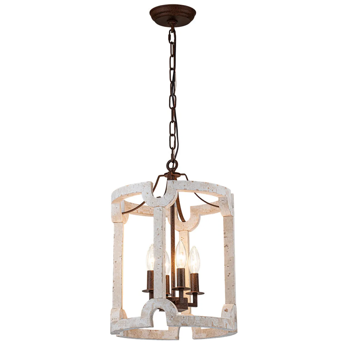 Farmhouse Wood Cylinder Pendant Light
