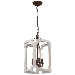 Farmhouse Wood Cylinder Pendant Light