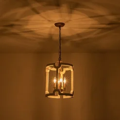 Farmhouse Wood Cylinder Pendant Light
