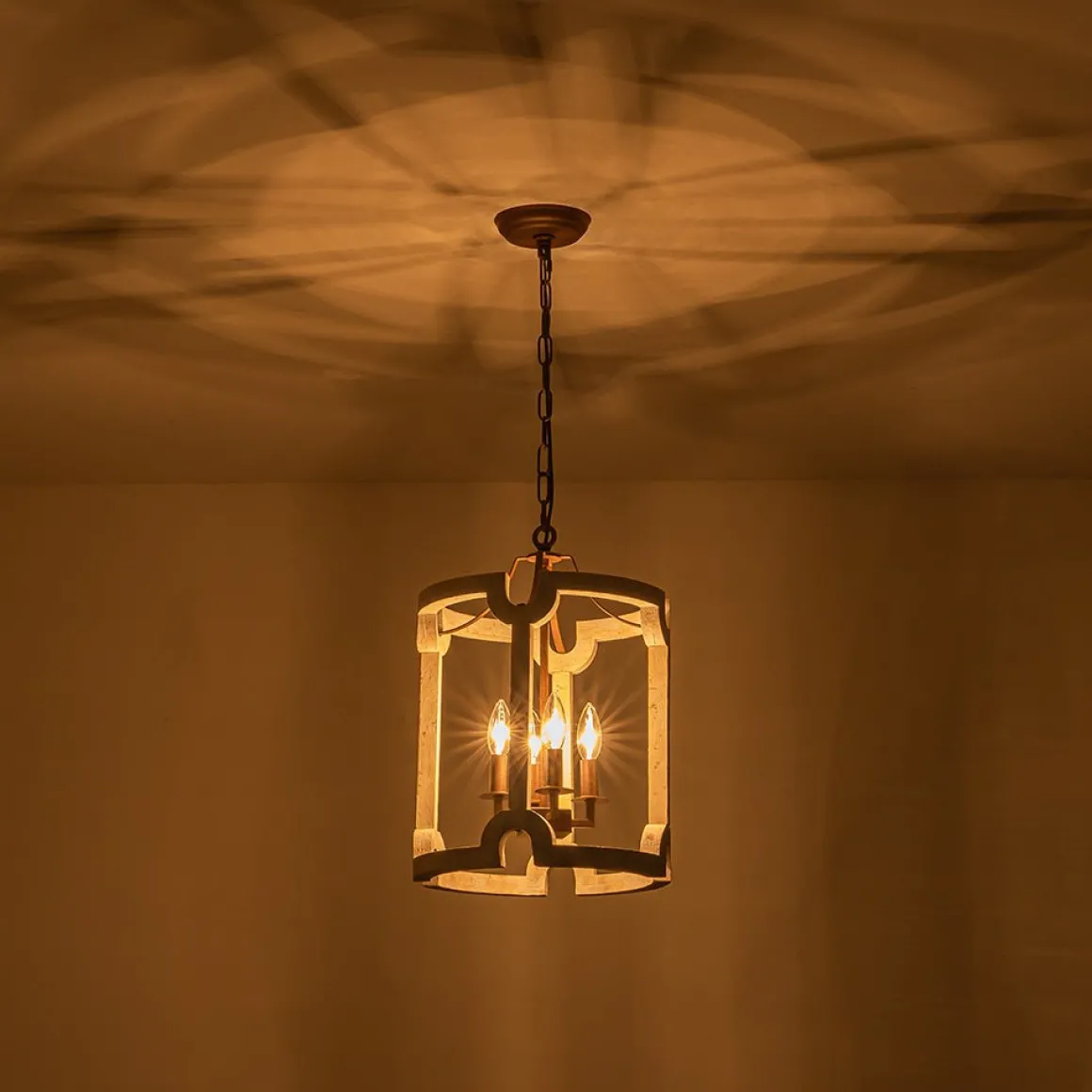 Farmhouse Wood Cylinder Pendant Light