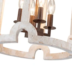 Farmhouse Wood Cylinder Pendant Light