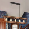 Farmhouse Wooden Rectangular Cage Island Chandelier