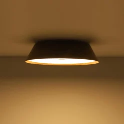 Farmhouse Wood Grain Dimmable LED Round Flush Mount Light