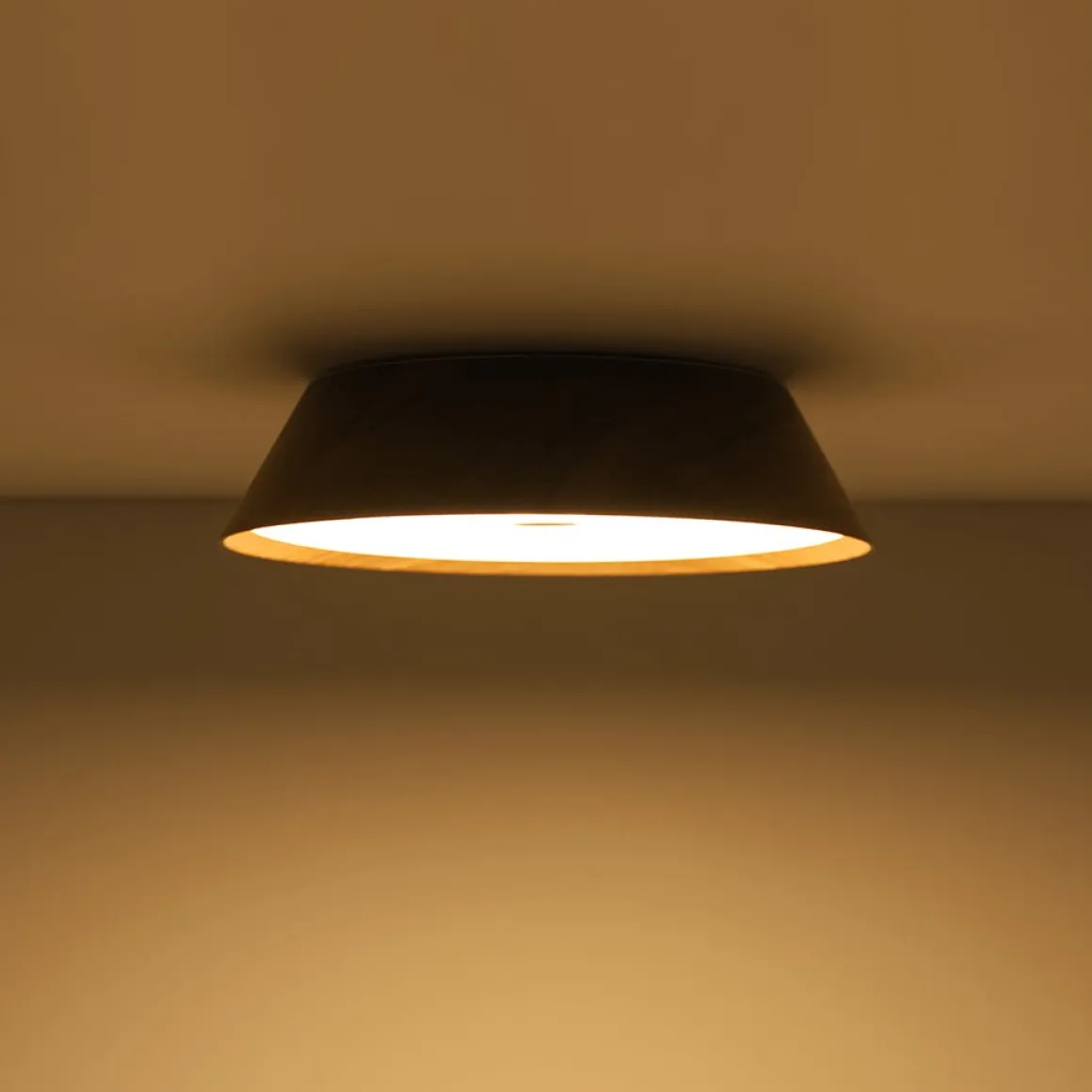 Farmhouse Wood Grain Dimmable LED Round Flush Mount Light