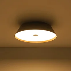 Farmhouse Wood Grain Dimmable LED Round Flush Mount Light
