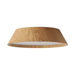 Farmhouse Wood Grain Dimmable LED Round Flush Mount Light
