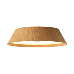 Farmhouse Wood Grain Dimmable LED Round Flush Mount Light