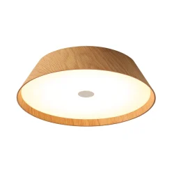Farmhouse Wood Grain Dimmable LED Round Flush Mount Light