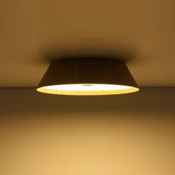 Farmhouse Wood Grain Dimmable LED Round Flush Mount Light