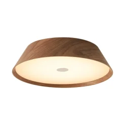 Farmhouse Wood Grain Dimmable LED Round Flush Mount Light