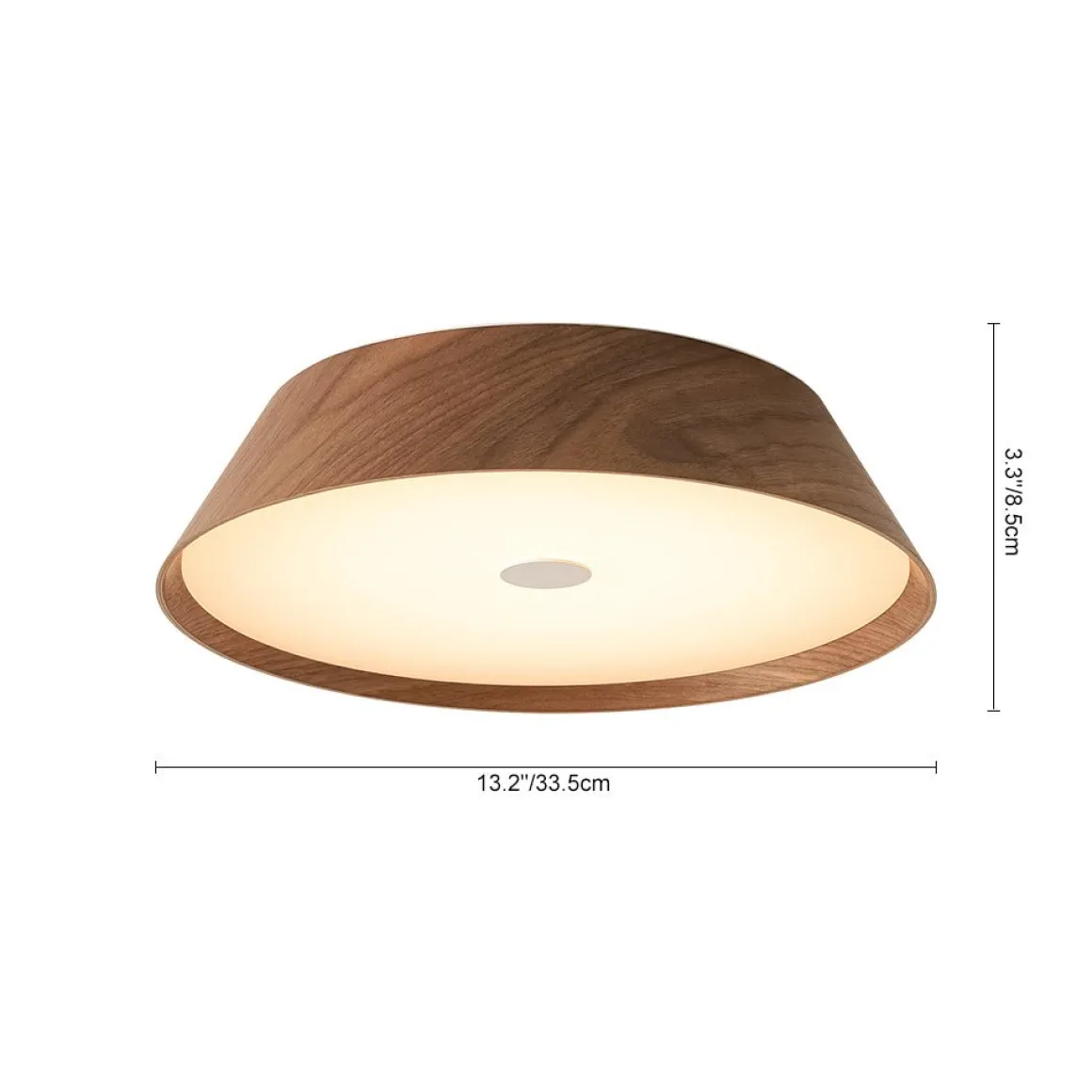 Farmhouse Wood Grain Dimmable LED Round Flush Mount Light