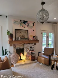 French Antique Brass Crystal Globe Chandelier