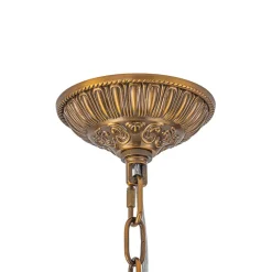 French Antique Brass Crystal Globe Chandelier