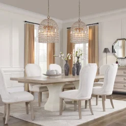 French Antique Brass Crystal Cage Chandelier