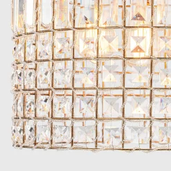 French Antique Brass Crystal Cage Chandelier