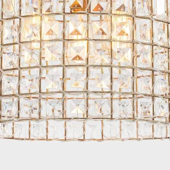 French Antique Brass Crystal Cage Chandelier