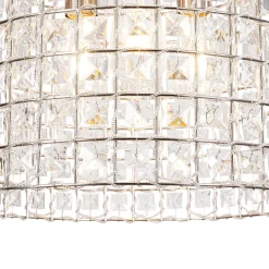 French Antique Brass Crystal Cage Chandelier