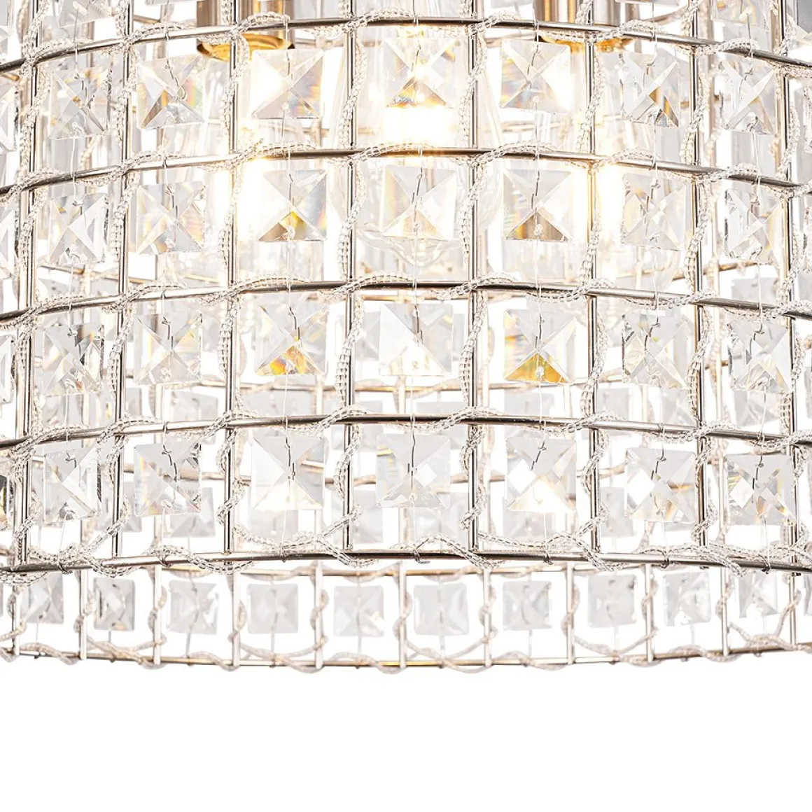 French Antique Brass Crystal Cage Chandelier