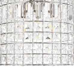 French Antique Brass Crystal Cage Chandelier