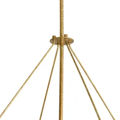 French Antique Gold Geometric Water Glass Cage Chandelier