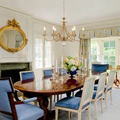 French Classic Brass Scrolling Candle Style Chandelier