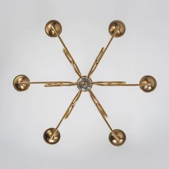 French Classic Brass Scrolling Candle Style Chandelier