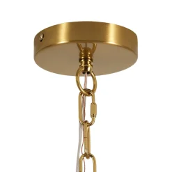 French Country Brown Woven Rope Wide Drum Semi Flush Chandelier