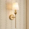 French Country 1-Light Fabric Conical Vanity Wall Sconce
