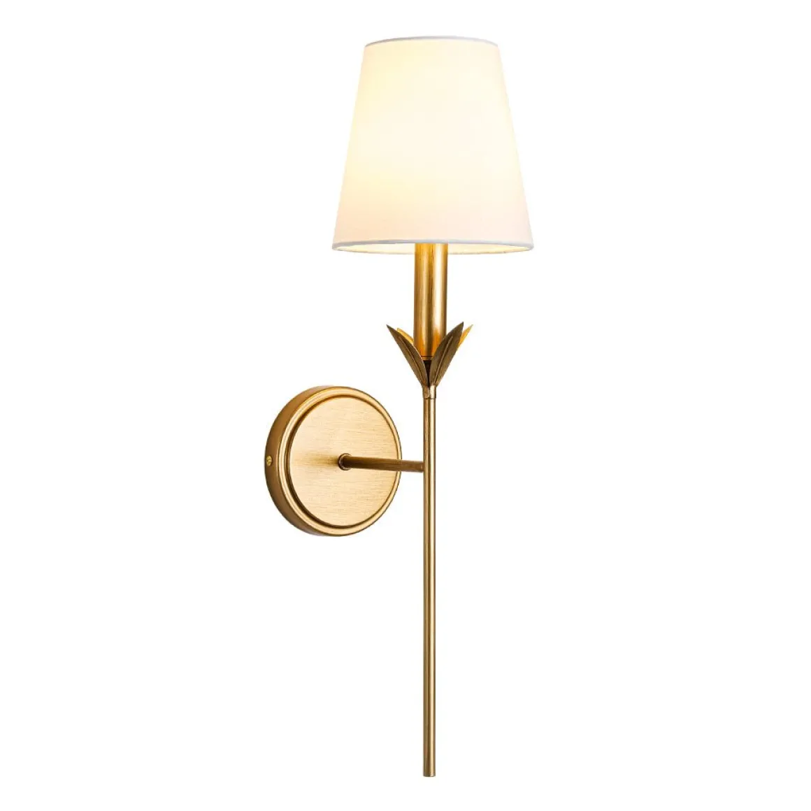 French Country 1-Light Fabric Conical Vanity Wall Sconce