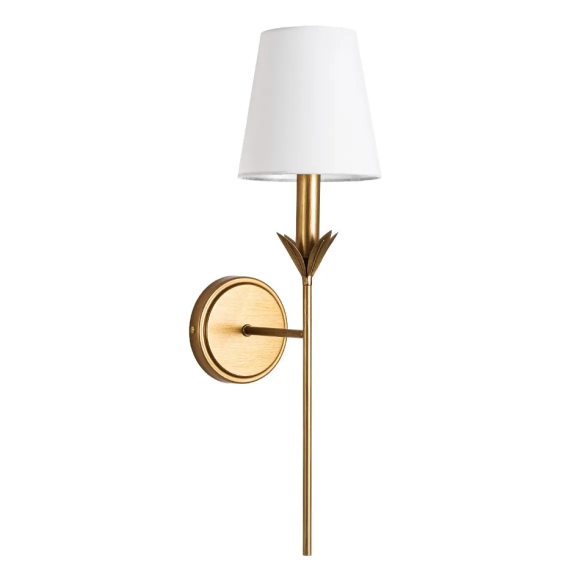 French Country 1-Light Fabric Conical Vanity Wall Sconce