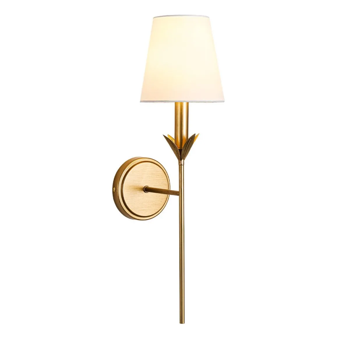 French Country 1-Light Fabric Conical Vanity Wall Sconce