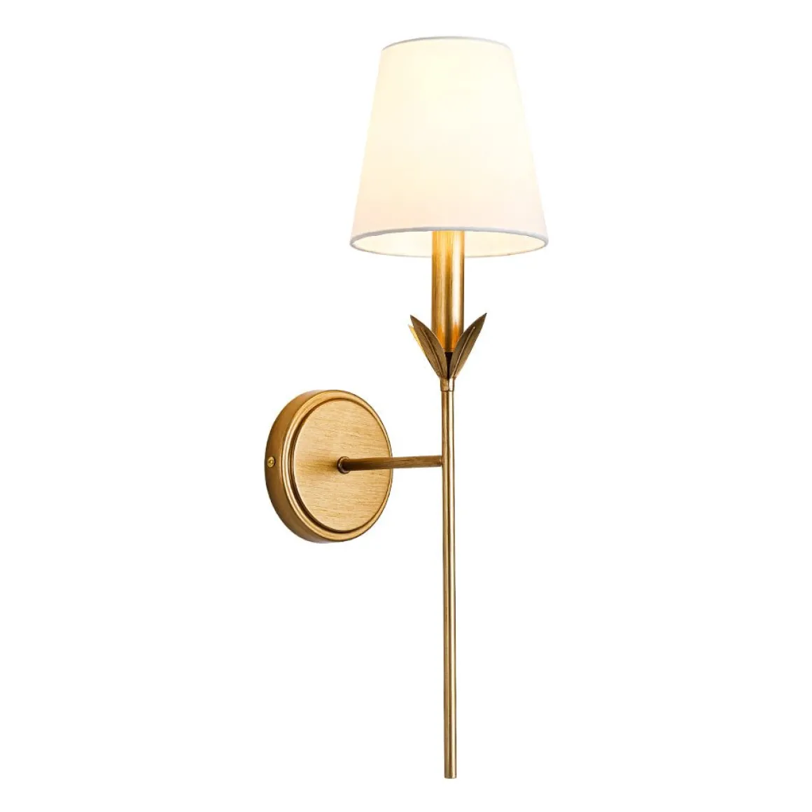 French Country 1-Light Fabric Conical Vanity Wall Sconce