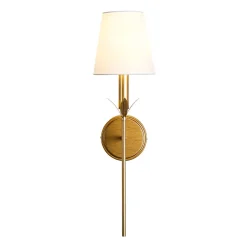 French Country 1-Light Fabric Conical Vanity Wall Sconce