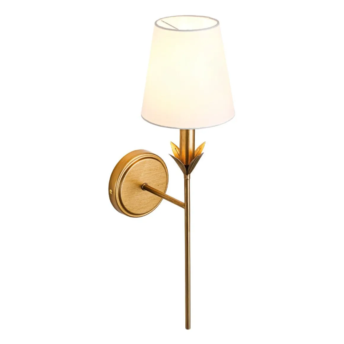 French Country 1-Light Fabric Conical Vanity Wall Sconce