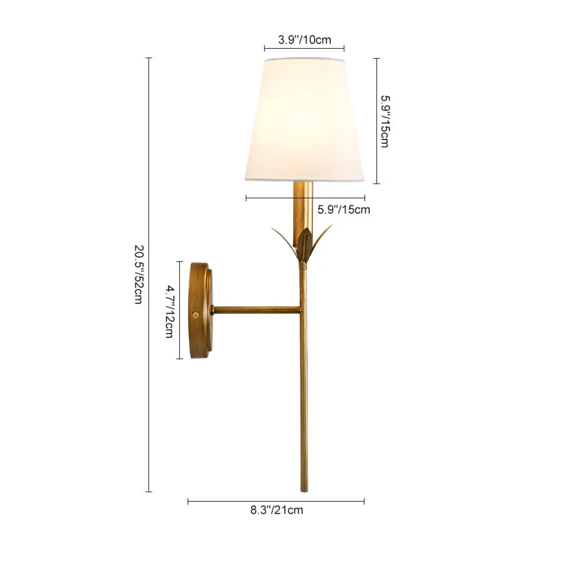 French Country 1-Light Fabric Conical Vanity Wall Sconce