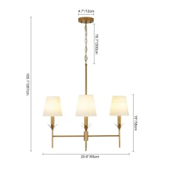 French Country 4-Light Fabric Round Candle Style Chandelier