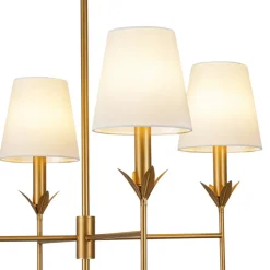 French Country 4-Light Fabric Round Candle Style Chandelier