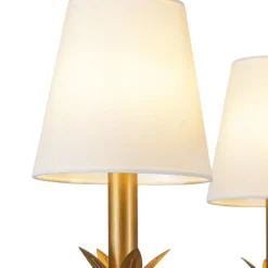 French Country 4-Light Fabric Round Candle Style Chandelier