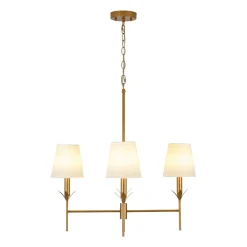 French Country 4-Light Fabric Round Candle Style Chandelier
