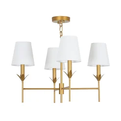 French Country 4-Light Fabric Round Candle Style Chandelier