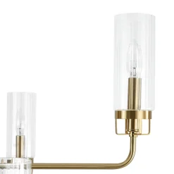 French Cylinder Ribbed Glass Round Tiered Candle Chandelier