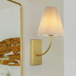 French Elegant 1-Light Pleated Fabric Wall Lamp