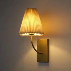 French Elegant 1-Light Pleated Fabric Wall Lamp