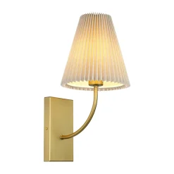 French Elegant 1-Light Pleated Fabric Wall Lamp