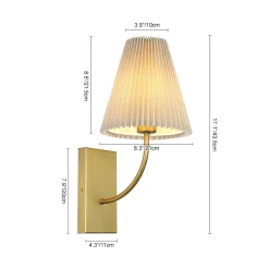 French Elegant 1-Light Pleated Fabric Wall Lamp