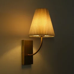 French Elegant 1-Light Pleated Fabric Wall Lamp
