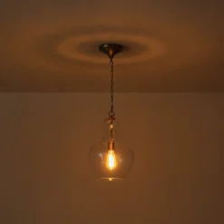 French Farmhouse 1-Light Glass Bell Kitchen Pendant Light