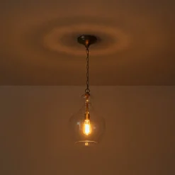 French Farmhouse 1-Light Glass Bell Kitchen Pendant Light