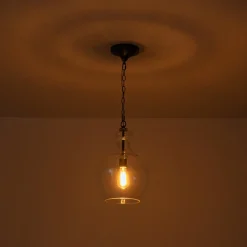 French Farmhouse 1-Light Glass Bell Kitchen Pendant Light
